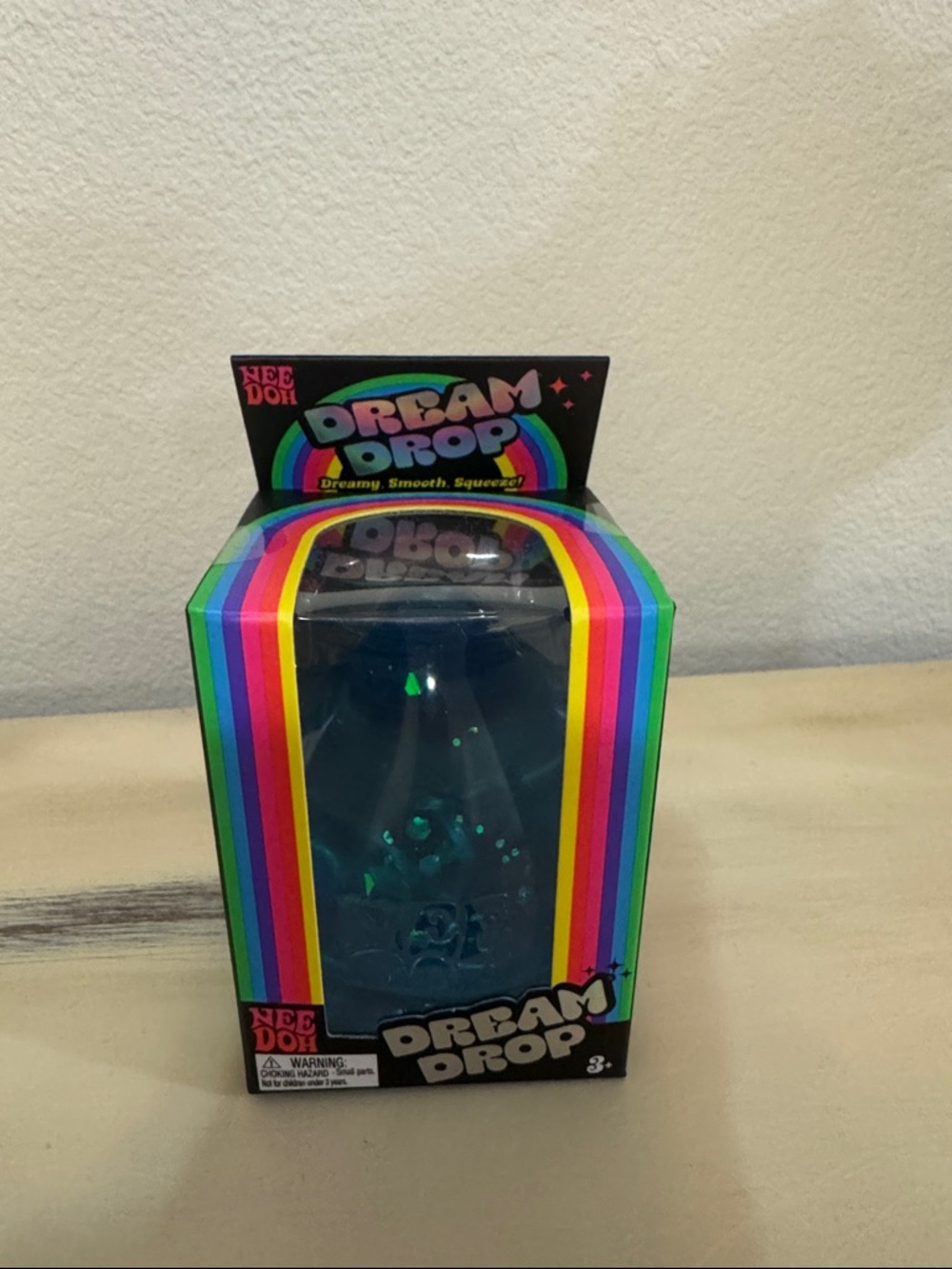 Nee Doh Dream Drop Blue Glitter Sensory Squish Viral Rare Boxed Toy